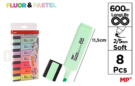 Textlinere - TEXTMARKER IPB 8/SET FLUOR-PASTEL PE534-08