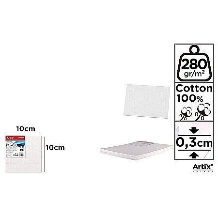Panza/ Carton panzat pentru pictura - CARTON PANZAT IPB 10*10CM PP95-1010-6 6/SET