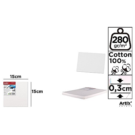 Panza/ Carton panzat pentru pictura - CARTON PANZAT IPB 15*15CM PP95-1515-6 6/SET