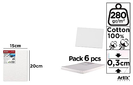 Panza/ Carton panzat pentru pictura - CARTON PANZAT IPB 15*20CM PP95-1520-6 6/SET