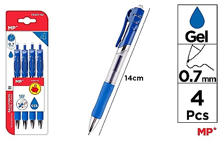 INSTRUMENTE DE SCRIS - PIX CU GEL IPB 0.7MM CLICK ALBASTRU 4/SET PE257-02