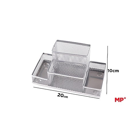 ARTICOLE DE BIROU - SUPORT BIROU IPB PLASA METALICA 4 COMPARTIMENTE ARGINTIU PA902PL