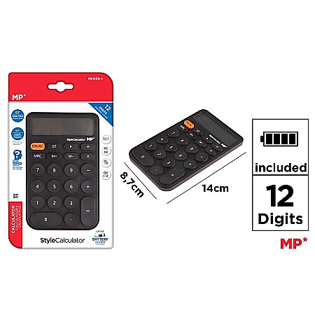 APARATURA PENTRU BIROU - CALCULATOR STYLE IPB 12DIG NEGRU PE033-1