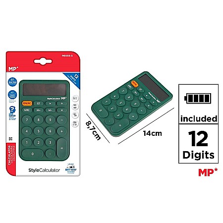 APARATURA PENTRU BIROU - CALCULATOR STYLE IPB 12DIG VERDE INCHIS PE033-3