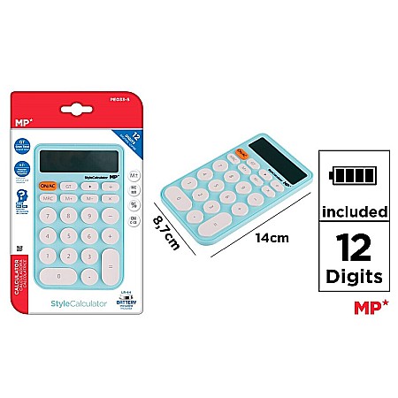 APARATURA PENTRU BIROU - CALCULATOR STYLE IPB 12DIG ALBASTRU AZUR PE033-5