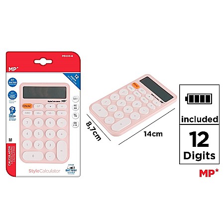 APARATURA PENTRU BIROU - CALCULATOR STYLE IPB 12DIG ROZ PE033-6