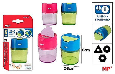 Ascutitori - ASCUTITOARE DUBLA CU CONTAINER IPB TRANSLUCIDA CULORI ASORTATE PA973