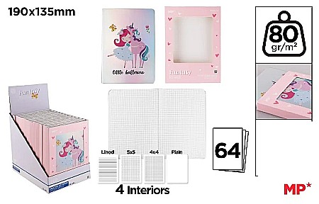 RECHIZITE SCOLARE - NOTES HOLOGRAFIC IPB 190*135MM 64 FILE FANTASY BALERINA PB836-04