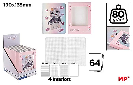 RECHIZITE SCOLARE - NOTES HOLOGRAFIC IPB 190*135MM 64 FILE FANTASY PISICUTE PB836-05