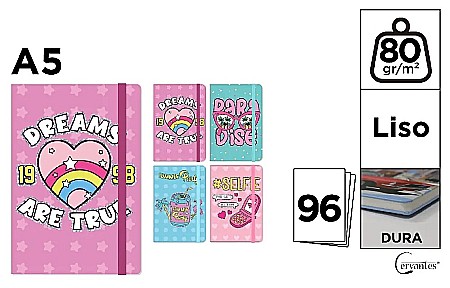 Carnetele scolare - NOTES IPB A5 CERVANTES CU ELASTIC SUMMER PARTY PB829-62