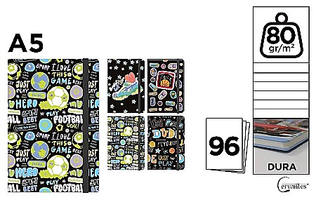 RECHIZITE SCOLARE - NOTES IPB A5 CERVANTES CU ELASTIC I LOVE THIS GAME PB829-64