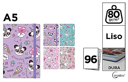 Carnetele scolare - NOTES IPB A5 CERVANTES CU ELASTIC LOVE PB829-65