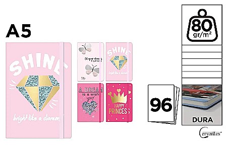 RECHIZITE SCOLARE - NOTES IPB A5 CERVANTES CU ELASTIC SHINE PB829-71