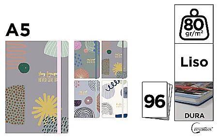 HARTIE PRODUSE DIN HARTIE - NOTES IPB A5 CERVANTES CU ELASTIC NEVER GIVE UP PB829-77