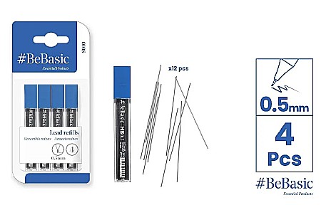Mine creion mecanic - MINA CREION BeBasic 0.5MM HB, 4/SET S010