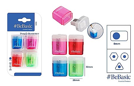 Ascutitori - ASCUTITOARE SIMPLA CU CONTAINER BeBasic 4/SET CORP TRANSPARENT S021