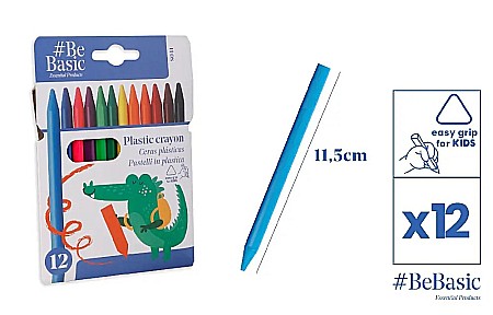 Creioane cerate - CREIOANE CERATE BeBasic 12 CULORI/SET S041