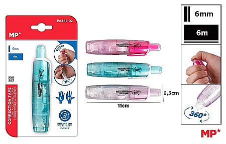 Corectoare - BANDA CORECTOARE IPB CU CLICK RETRACTABILA ROTATIVA 6MM*6M PASTEL PA465-02