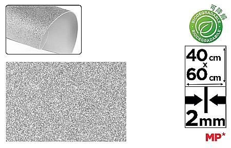 HOBBY - COALA GUMATA GLITTER IPB 40*60CM BIODEGRADABILA ARGINTIU PN595-02
