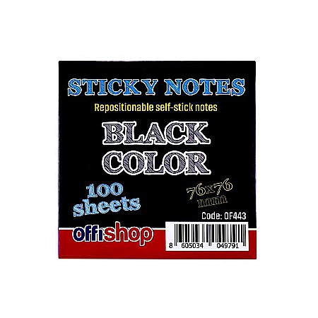 RO POST IT OFFISHOP 75*75MM 100FILE/SET NEGRU OF443/30477 [1]
