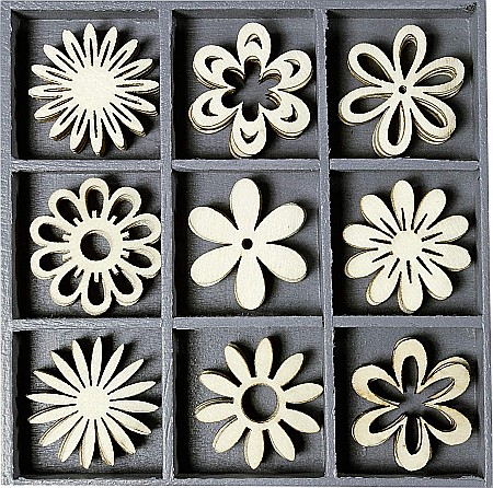 Articole Creative Lemn - KP DECORATIUNI LEMN FANTASY FLOWERS, 45/set 18521018