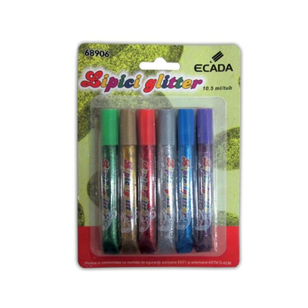 ARTICOLE DE BIROU - LIPICI LICHID ECADA 10.5ML 6/SET GLITTER 68906