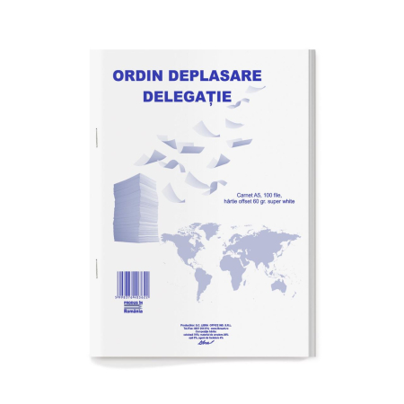 Formulare tipizate - ORDIN DEPLASARE DELEGATIE A5, 100 FILE, hartie offset, 60 gr/m2, super white
