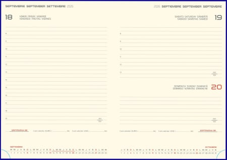 Agende 2026 - REZERVA AGENDA DATATA ZILNICA 2026 15*21 CM COPERTA CARTON