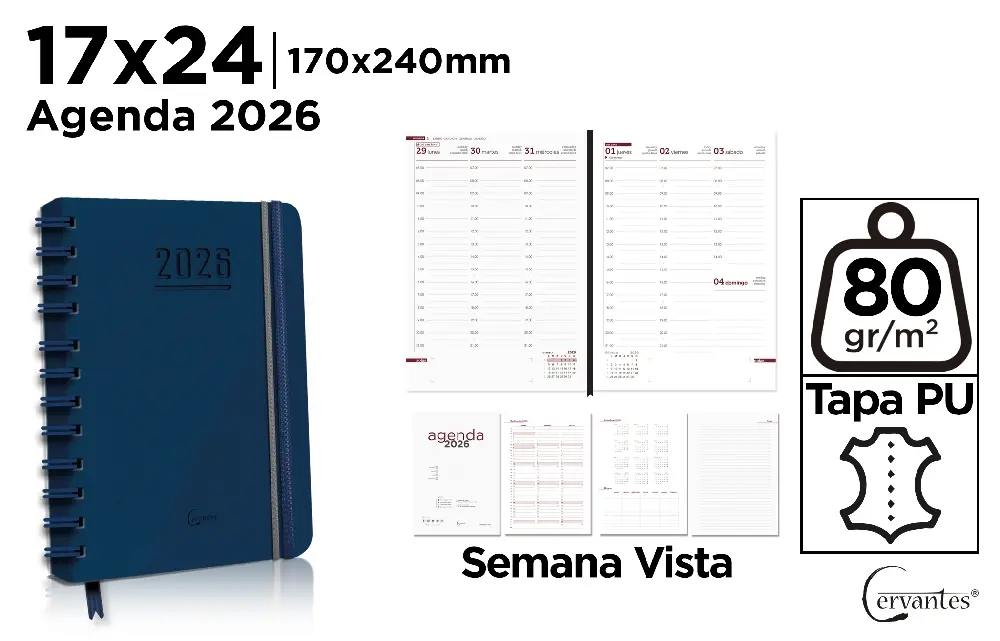 Agende 2026 - AGENDA IPB  2026 SPIRA 17*24 CM  SAPTAMANALA PB26-45-2