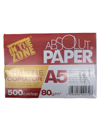 Hartie copiator imprimanta - AGR HARTIE XEROX A5 ABSOLUT  80G 500 COLI/TOP