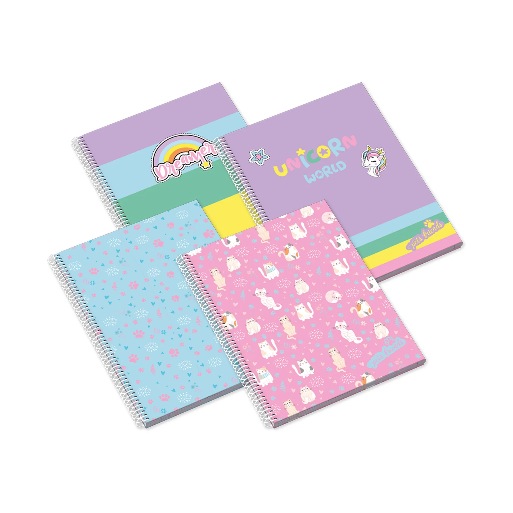 Caiete Elegante - AM CAIET A4 80F SPIRA PETS WORLD LINII 232972