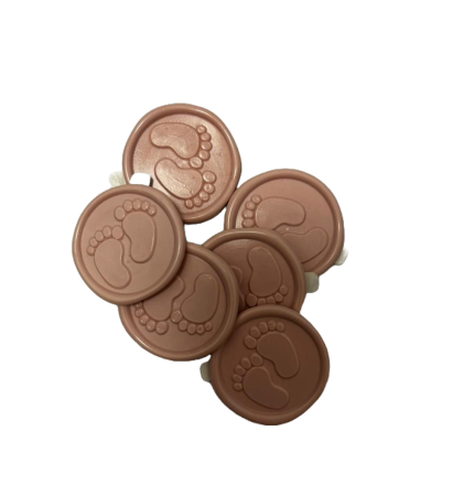 Set Ceara si sigiliu - SET SIGILII BOTEZ CU PICIORUSE ROZ PASTEL 25/SET