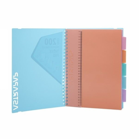 CAIET A5 PP SPIRA 200F CU ELASTIC, RIGLA SI 4 SEPARATOARE, PASTEL PATRATELE 107023004 [2]