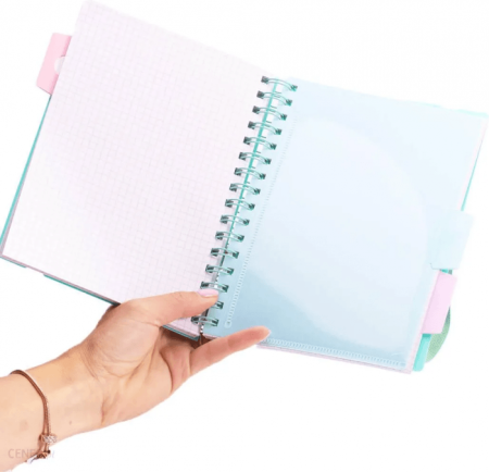 CAIET B5 PP SPIRA 200F CU ELASTIC, RIGLA SI 4 SEPARATOARE, PASTEL PATRATELE 107023005 [3]