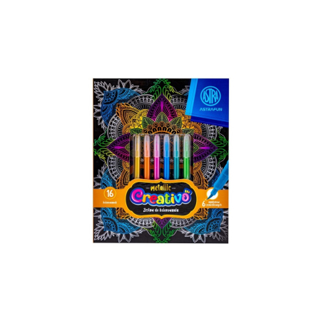 FINE ARTS&GRAPHICS - AS CARTE COLORAT 16F CREATIVO MANDALA + 6 MARKERE METALIZATE VF. PENSULA 601024003