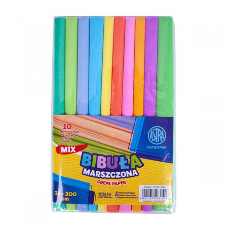 Hartie Creponata, Hartie Glasata - AS HARTIE CREPONATA 25*200CM 10 CULORI/SET PASTEL 113021034
