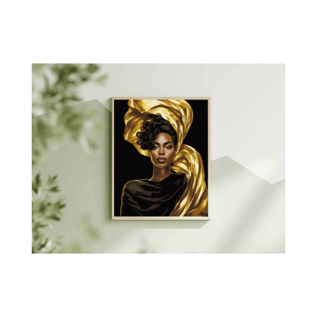 PANZA NEAGRA PICTURA PE NUMERE 40*50CM CU VOPSELE SI PENSULE, ELEGANTA AURIE 801024938 [1]