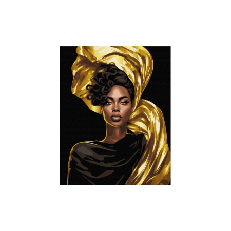 FINE ARTS&GRAPHICS - PANZA NEAGRA PICTURA PE NUMERE 40*50CM CU VOPSELE SI PENSULE, ELEGANTA AURIE 801024938