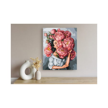 FINE ARTS&GRAPHICS - PANZA PICTURA PE NUMERE 40*50CM CU VOPSELE SI PENSULE, BUJORI 801022906