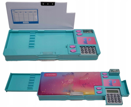 RECHIZITE SCOLARE - AS PENAR CU CALCULATOR, NEECHIPAT, 2 COMPARTIMENTE KITTY OMBRE 503024902