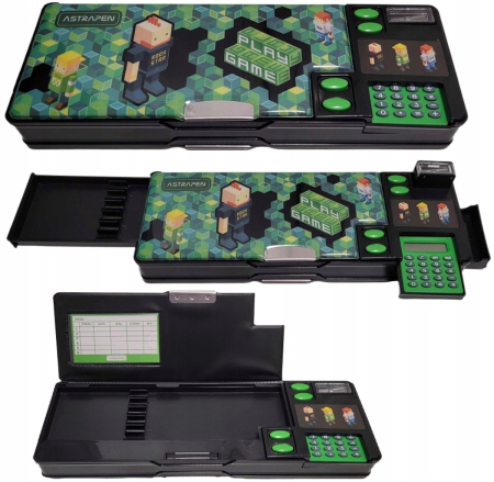 RECHIZITE SCOLARE - AS PENAR CU CALCULATOR, NEECHIPAT, 2 COMPARTIMENTE PIXEL - GAME ON 503024903