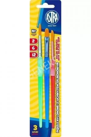 Pensule scolare set - AS PENSULE ASTRA 3/SET MANER ERGONOMIC NR.2,6,12 315023002