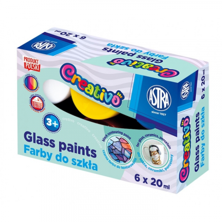 Vopsele Sticla/ Portelan - AS VOPSEA PENTRU STICLA SI PORTELAN 6/SET 20ML ASTRA CREATIVO 301124006