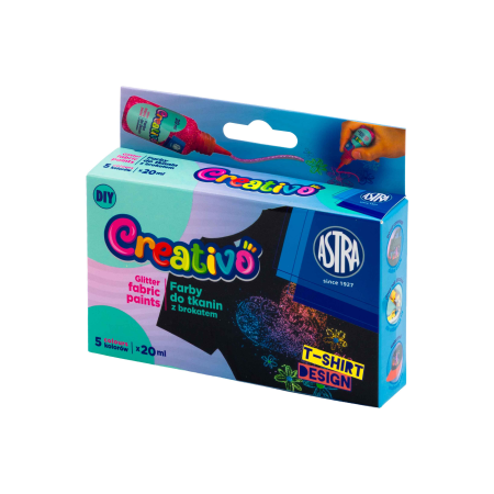 FINE ARTS&GRAPHICS - AS VOPSEA TEXTILE CREATIVO CU SCLIPICI 20ML 5 CULORI/SET 301025012