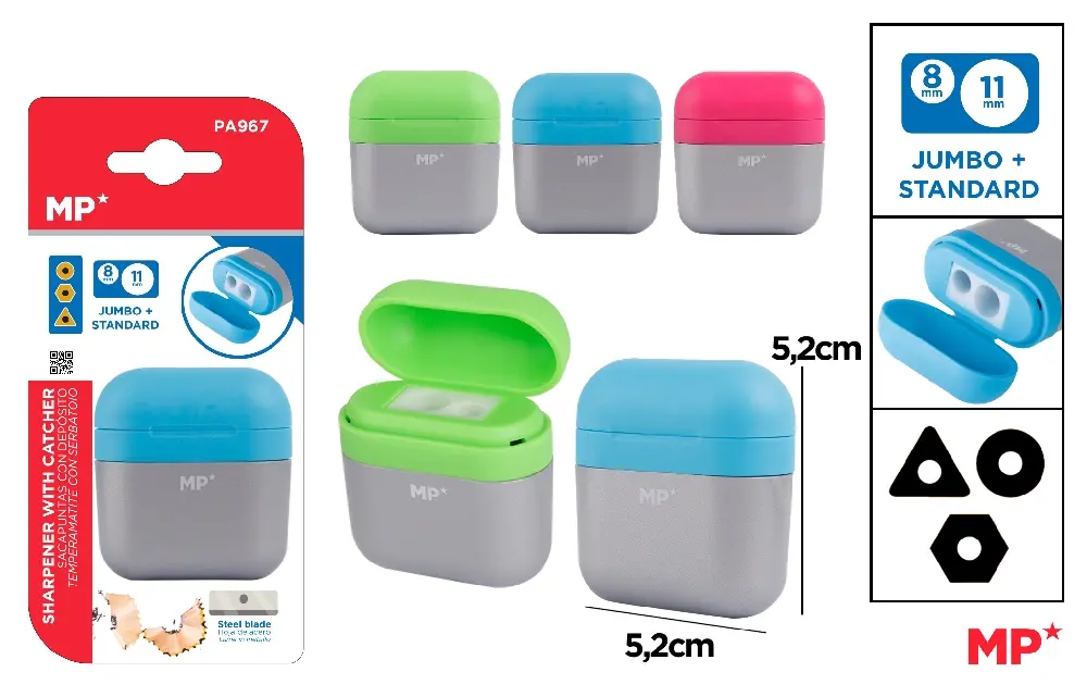 Ascutitori - ASCUTITOARE DUBLA CU CONTAINER IPB PLASTIC DIVERSE CULORI PA967