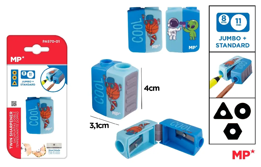 RECHIZITE SCOLARE - ASCUTITOARE DUBLA IPB ALBASTRA PA970-01