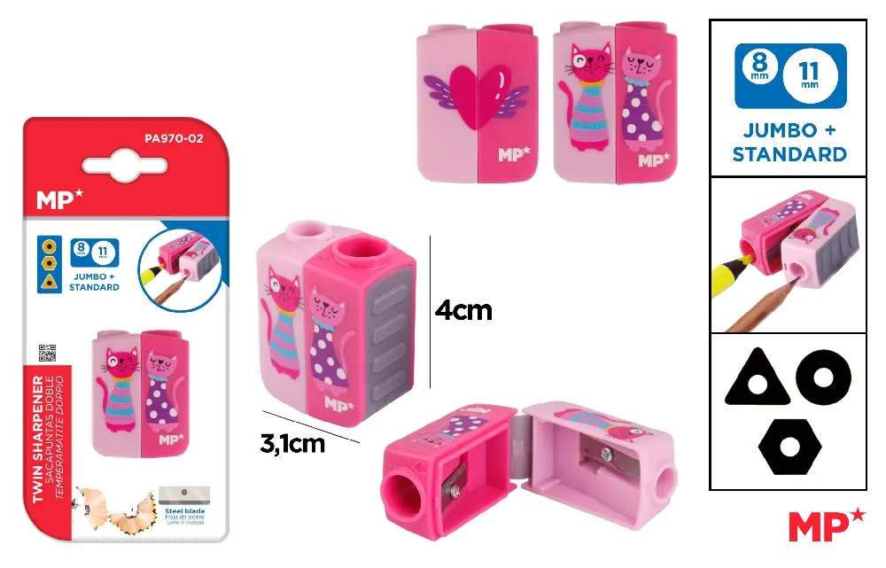 RECHIZITE SCOLARE - ASCUTITOARE DUBLA IPB ROZ PA970-02