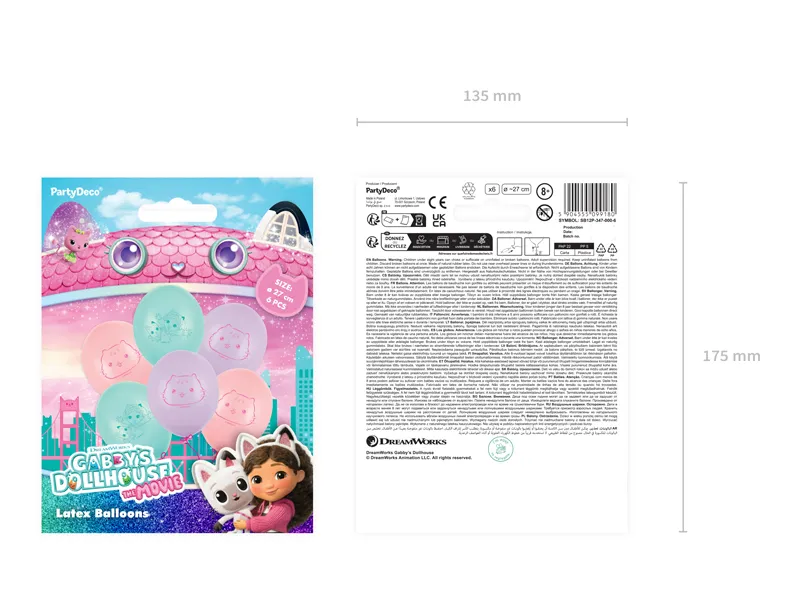 BALOANE Strong Balloons 27cm, Gabby's Dollhouse, mix 6/set SB12P-347-000-6 [4]