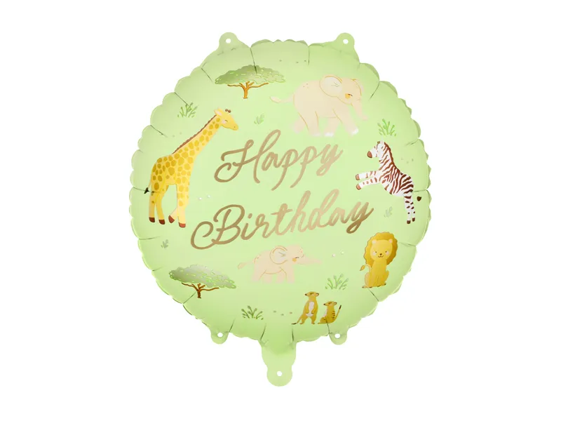 Baloane Folie Aluminiu - Balon Folie Happy Birthday Safari 35x35cm FB388