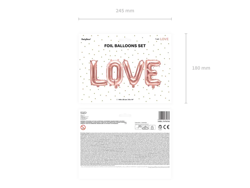 Balon Folie Aluminiu Love Rose Gold 140x35cm FB17M-019R [2]